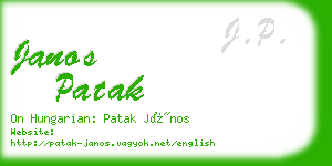 janos patak business card